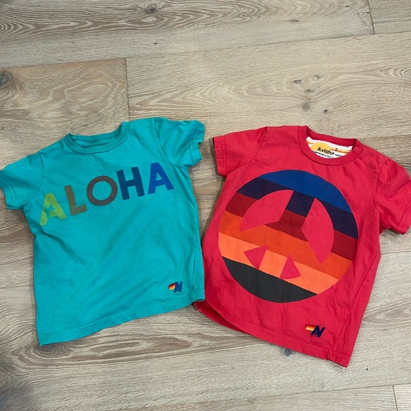 2 aviator nation kids tees